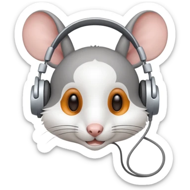 mice wearing headphones sticker