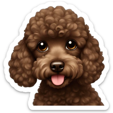 Dark brown toy poodle swiftie sticker