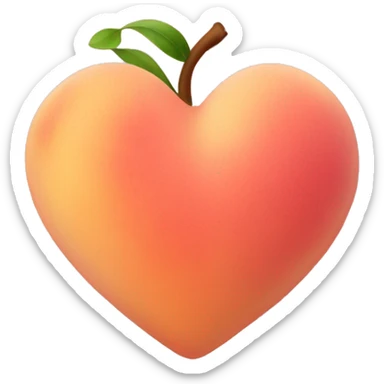 Peach pink heart sticker