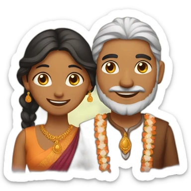 an Indian couple who are thankful sticker