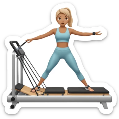 A girl doing pilates reformer sticker