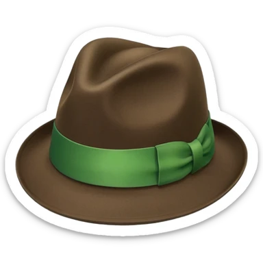 a fedora emoji with a green band sticker