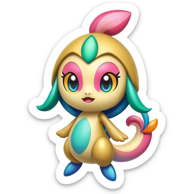Colorful Exotic Meloetta-Kirby-Fakémon-creature-hybrid sticker