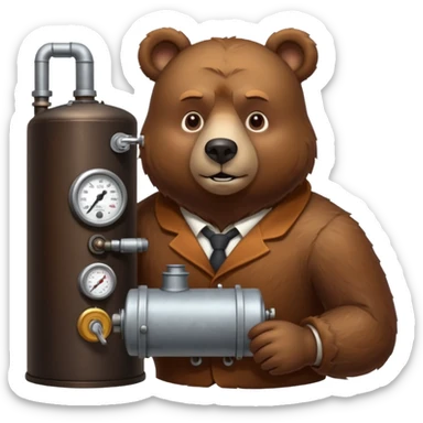 bear works on boiler sticker