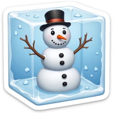 nsowman stcuk in ice block  sticker