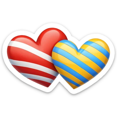 2 hearts, regular heart and Heart with Ukrainian colors  sticker