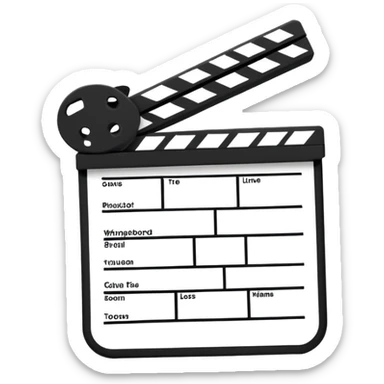simplest possible clapperboard outline, bare minimum lines sticker