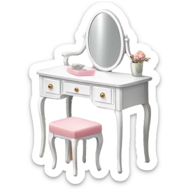 Vanity table with mirror  sticker