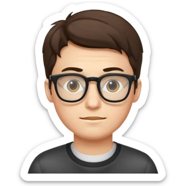 a geeky guy with glasses programming sticker