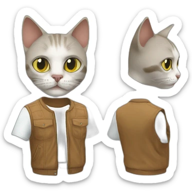 Cat with GTA San Andreas look sticker