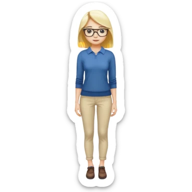  One Dominatrix blonde hair and glasses full body posing  sticker