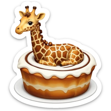 Holiday Cinnamon roll giraffe sticker