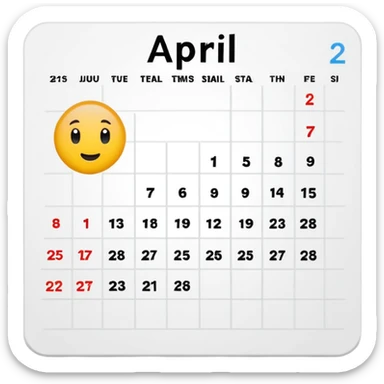 April 2025 calendar sticker