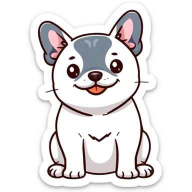cute french bulldog smiling sticker