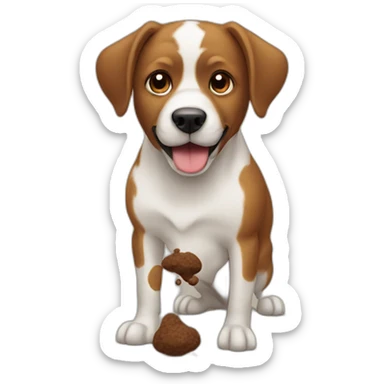 dog eating poop sticker