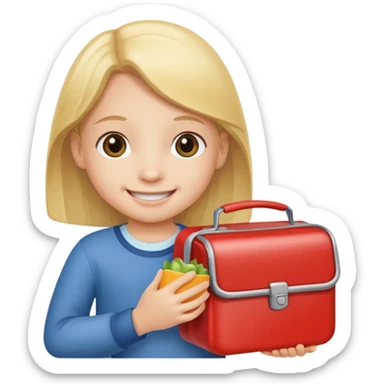 chil with lunchbox sticker