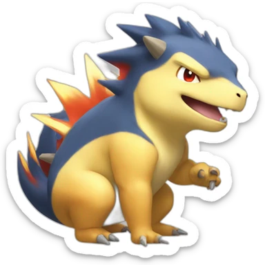 Typhlosion saying ok sticker