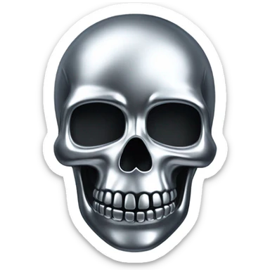 Chrome skull sticker