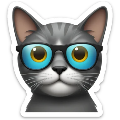 Cat with sunglasses sticker