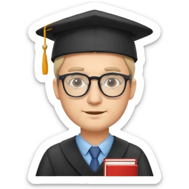 A male teacher with a cap. sticker