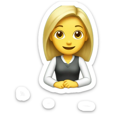 Girl with blonde hair sitting at desk wrapping chocolates with solid green backdrop sticker