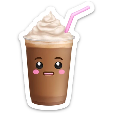 Ice coffee with light pink bow sticker