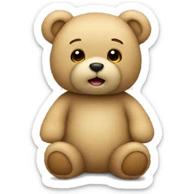 Beige teddy bear  sticker