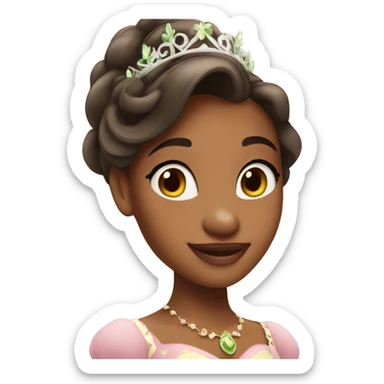 princess tiana with pink dress sticker