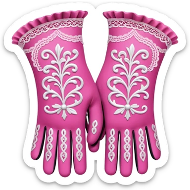 victorian gloves lace pattern pink sticker