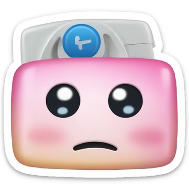 Blushed smiley face holding phone and feet at back sticker