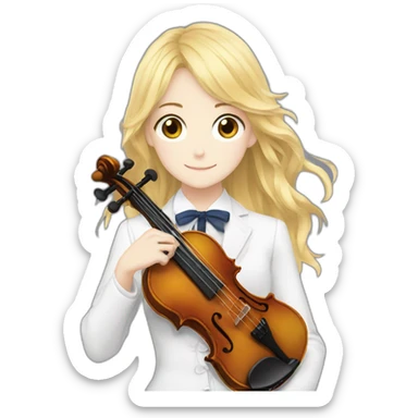 Your lie in april blonde girl violin sticker