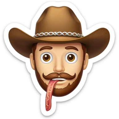 Slim Jim meat with a cowboy hat  sticker