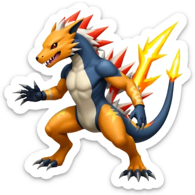 Salandit-Garchomp-Zeraora-Zangoose-Fusion (full body) sticker