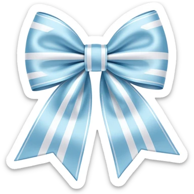 pastel blue bow with white stripes sticker