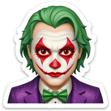 Glitter RED and White Joker Gangster  sticker