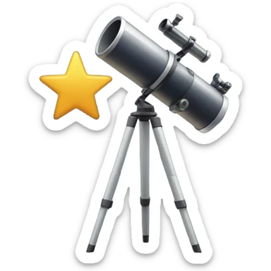 Telescope with stars in background  sticker