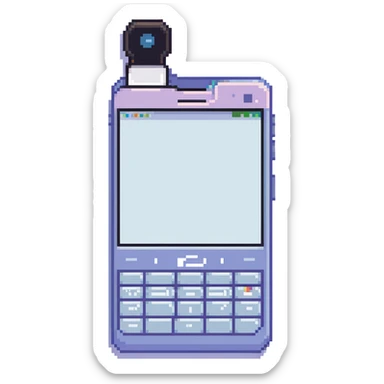 Y2K folder phone, open, taking a selfie, pastel background sticker