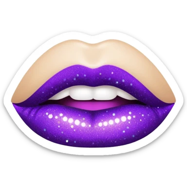 glitter purple lipstick sticker
