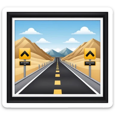 a border crossing between two countries sticker