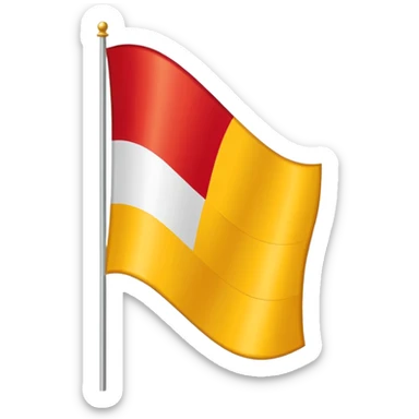 Red, white, and golden yellow vertically sequenced tricolour flag inspired by the flag of Italy sticker