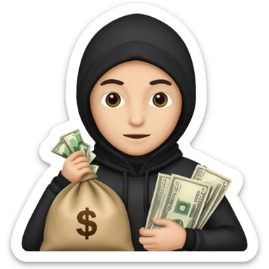 Ladrón con bolsa de dinero  sticker