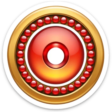 Golden circle with red gems sticker
