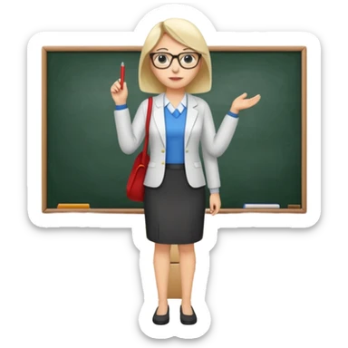 woman teacher in 21 century (full body version) sticker