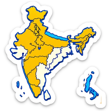 India map with saffron colour ( akhand Bharat ) sticker