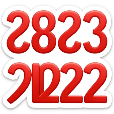 red numbers "2023" sticker