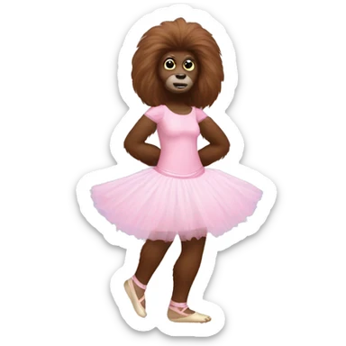 Bigfoot wearing a ballerina outfit sticker
