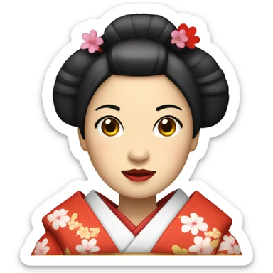 Geisha with kimono sticker