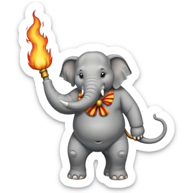 elephant  vintage-circus-performer-spitting-fire sticker