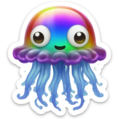 Rainbow jelly fish  sticker