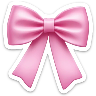 A preppy pink long bow hair clip sticker